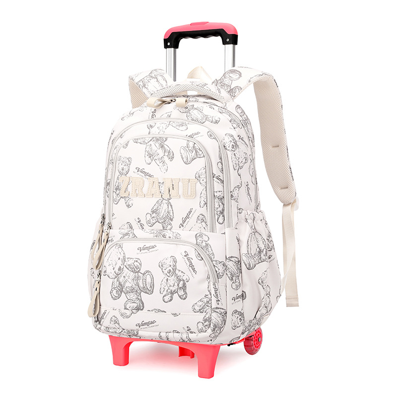 Mochila de pescado natural de alta capacidad para la escuela secundaria, buena bolsa de tirón para reducir la carga, fácil de arrastrar bolsa para subir escaleras