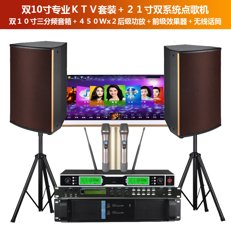 Titular de la tarjeta Altavoz profesional doble de 10 pulgadas de la familia KTV karaoke casa sala privada Conferencia subwoofer bar al por mayor