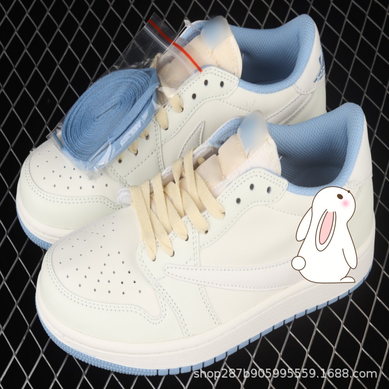 조 1 로우탑 인버티드 화이트 & 블루 DM7866-148