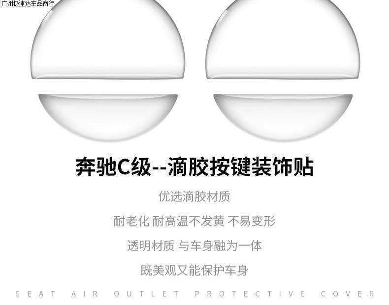 Suitable for Mercedes-Benz C260L One-Button Start Film C-Class Button Decorative Protective Sticker C200L Interior Decoration Supplies