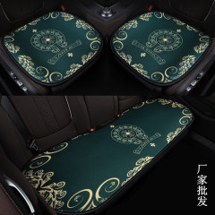 夏季四季汽車坐墊透氣三明治克羅心免捆綁三件套前後排車用座椅墊