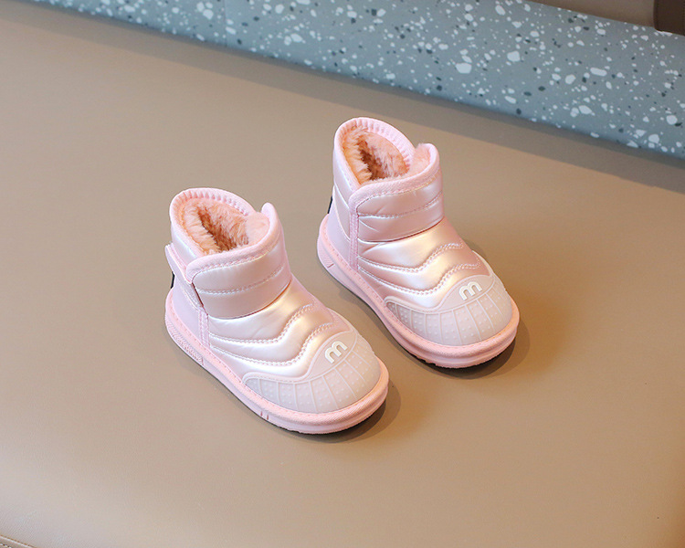 Children's Snowy Boots 2023 Winter Girls' Cotton Boots Warm and Waterproof Boys' Short Boots with Plush and Thickened_voghion.com