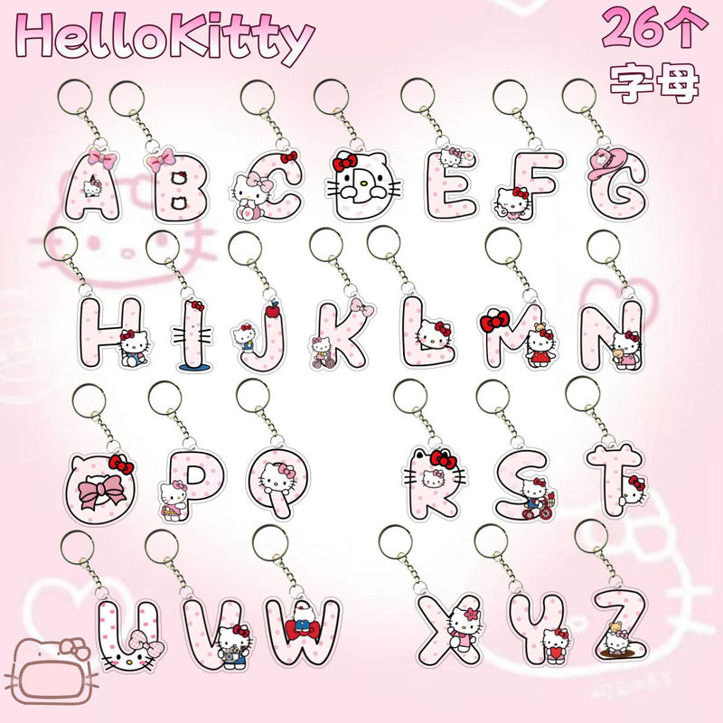 Kitty Cat Letter School Bag Keychain Acrylic High-Looking Classmate Gift Cartoon Cute Couple Pendant Kitty Cat Letter School Bag Keychain Acrylic High-Looking Classmate Gift Cartoon Cute Couple Pendant