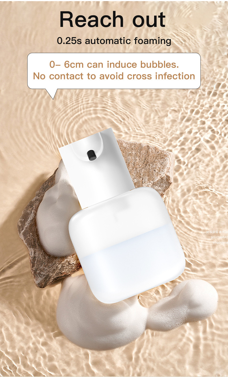 Description Picture 6 of itemP6 Automatic Sensor Soap Dispenser Contactless Foam Hand Sanitizer 500ml USB Rechargeable Electric Waterproof Soap Dispenser