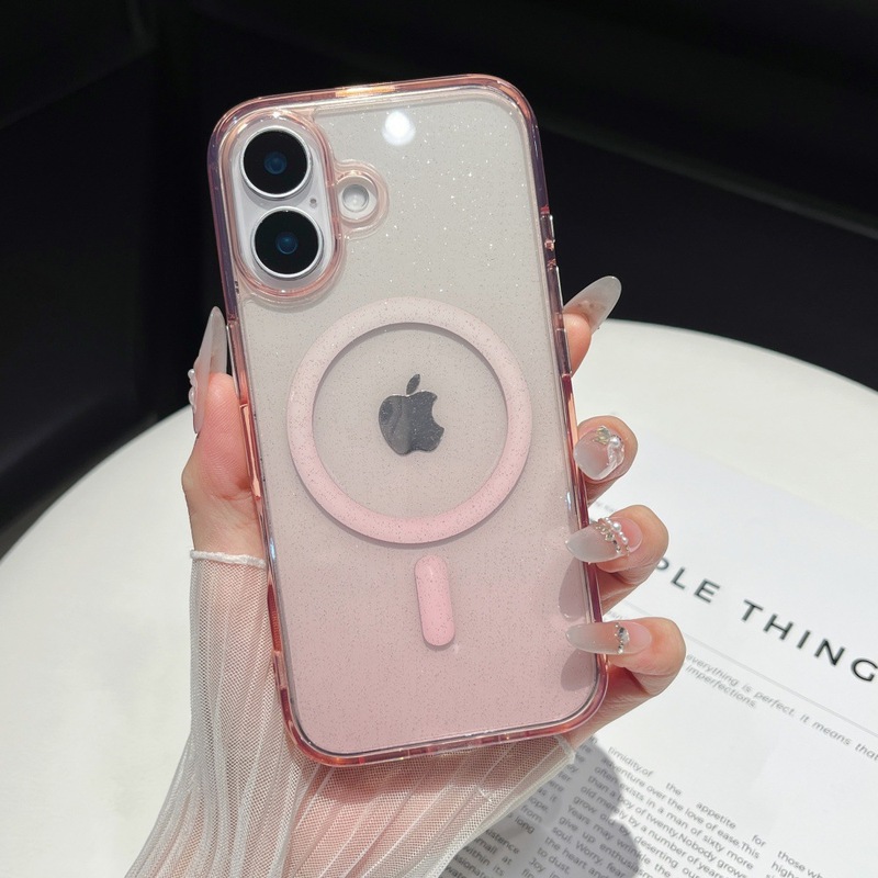 适用iphone17Promax手机壳星耀闪粉苹果17Magnetic磁吸壳金属按键|undefined