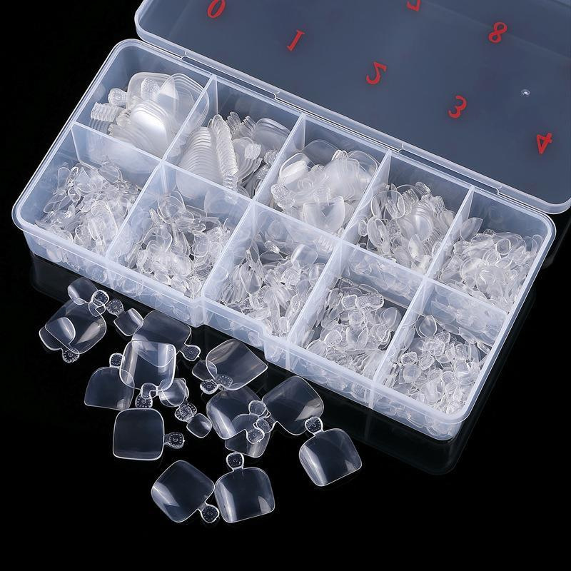 Ultra-thin nail patch short nail piece toenail fake nail piece transparent full paste foot nail patch nail glue