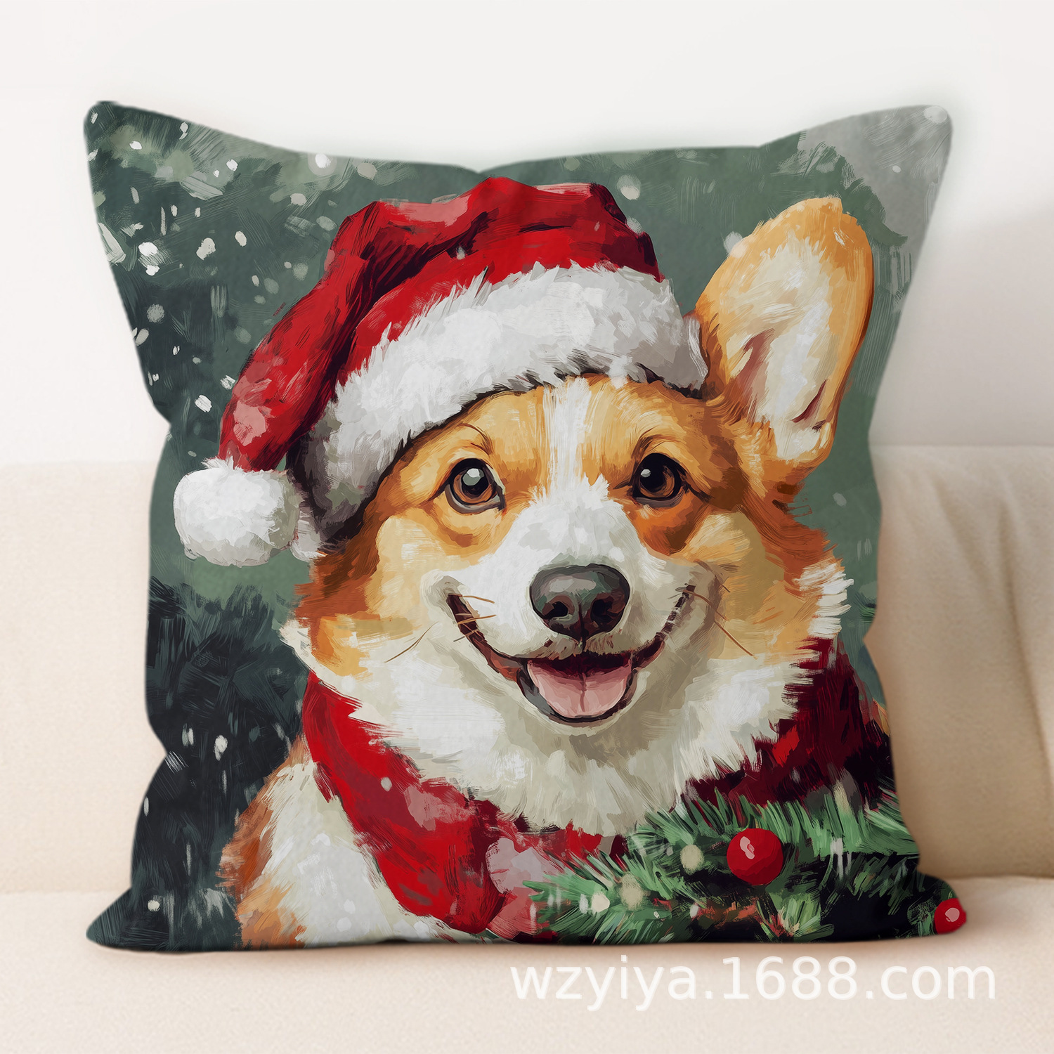 Navidad cachorro almohada cuadrada casa sala de estar sofá dormitorio cabecera almohada cuadrada sin cojín central