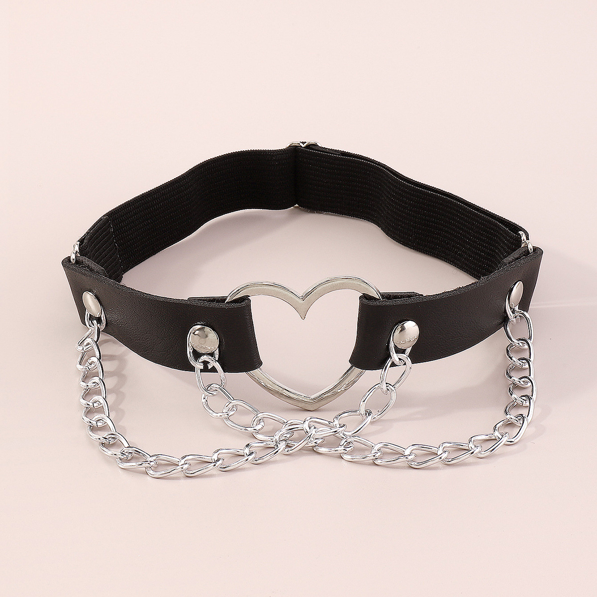 Punk Geometric Heart Shape Alloy Rivet Body Chain 1 Piece display picture 9