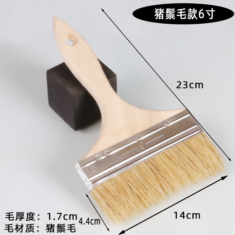 Fábrica al por mayor cepillo de pelo de cerdo largo cepillo de cerdas puras cepillo de pintura industrial cepillo de pegamento cepillo de salsa de barbacoa