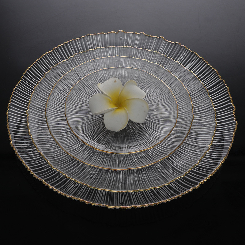 European-Style Light Luxury Fireworks Gold-Painted Glass Fruit Plate, High-End Fruit and Nut Dish, High-Quality Bowl and Plate Set European-Style Light Luxury Fireworks Gold-Painted Glass Fruit Plate, High-End Fruit and Nut Dish, High-Quality Bowl and Plate Set