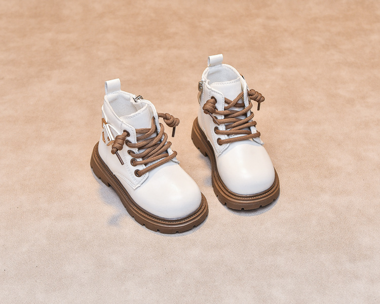 Scarpe da bambino Martin 2024 autunno e inverno nuove corte in stile britannico per ragazzi stivali singoli in pelle_voghion.com