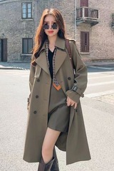 法式风衣外套女2025新款春秋收腰垂感洋气中长款感风衣女笙陇