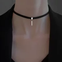 Черное кольцо на шее из стерлингового серебра с подвеской choker ошейник для девочек нишевый дикий сладкий крутой 2024 новый аксессуар цепочки ключицы