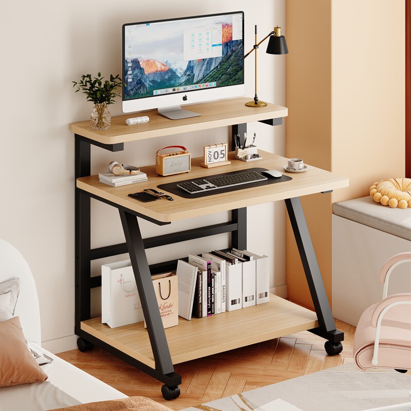Small Apartment Computer Table Small Household Mini Mobile Desk Bedroom Single Simple Three-Layer Desktop Computer Desk