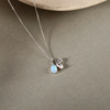 Small design necklace, retro fashionable pendant, zirconium, silver 925 sample, trend of season, bright catchy style, moonstone