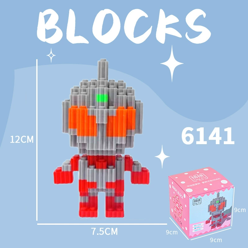 Cartoon Building Block Toy Set, Mini Constructor Doll, 9×9×9 cm, Assorted Character Designs