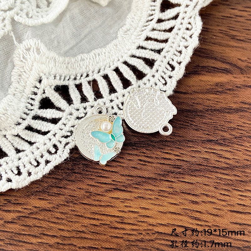 ハイエンドのレトロなフランスのモネの庭の油絵花蝶ペンダント diy ネックレスブレスレット耳ジュエリーアクセサリー|undefined