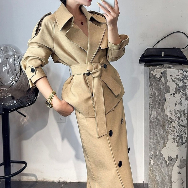 Demi-season classic khaki professional set