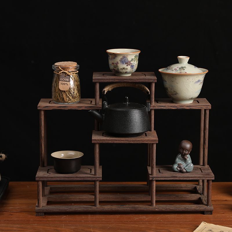 鸡翅木博古架红木多宝阁实木储物架摆件展示架家具小型仿古工艺品|undefined