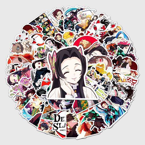 50 pieces of Kimetsu no Yaiba graffiti personalized cross-border Japanese comic peripheral Gouka hand account DIY skateboard luggage stickers anti-