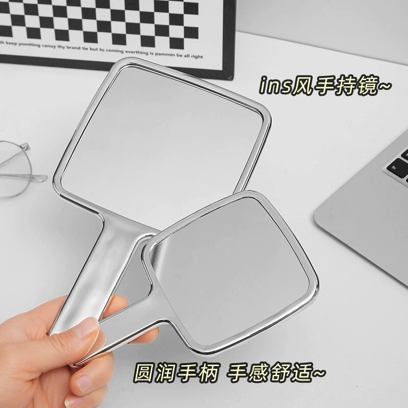 インスタイルインターネットセレブレトロハンドヘルド化粧鏡ハンドルミラーポータブル小型ミラーハンドヘルド化粧鏡女性用|undefined