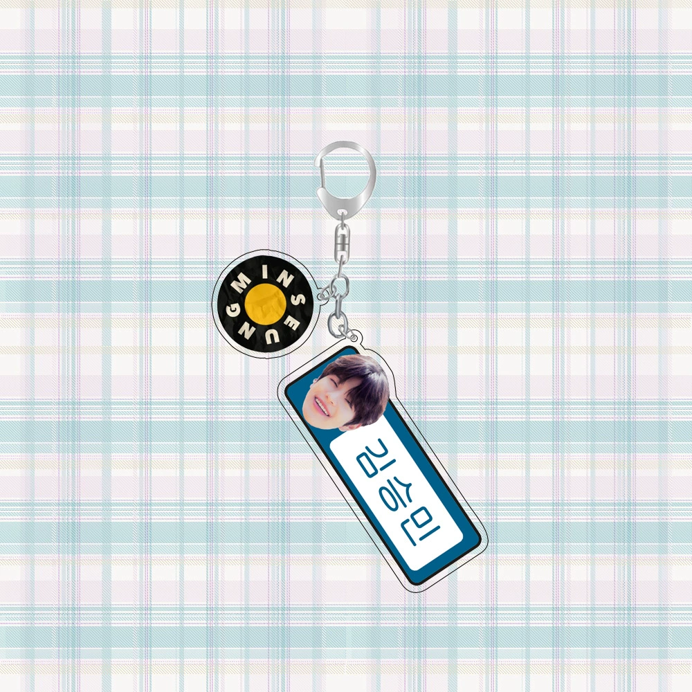 Аcrylic Idol-Style Keychain Set, 20 Character Designs, Double-Charm Metal Ring, 3.5 g