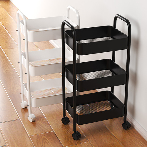 Small Cart Storage Shelf Multi-layer Floor Standing Home Bedroom Kitchen Baby Snacks Multi-functional Portable Bookshelf Organizer