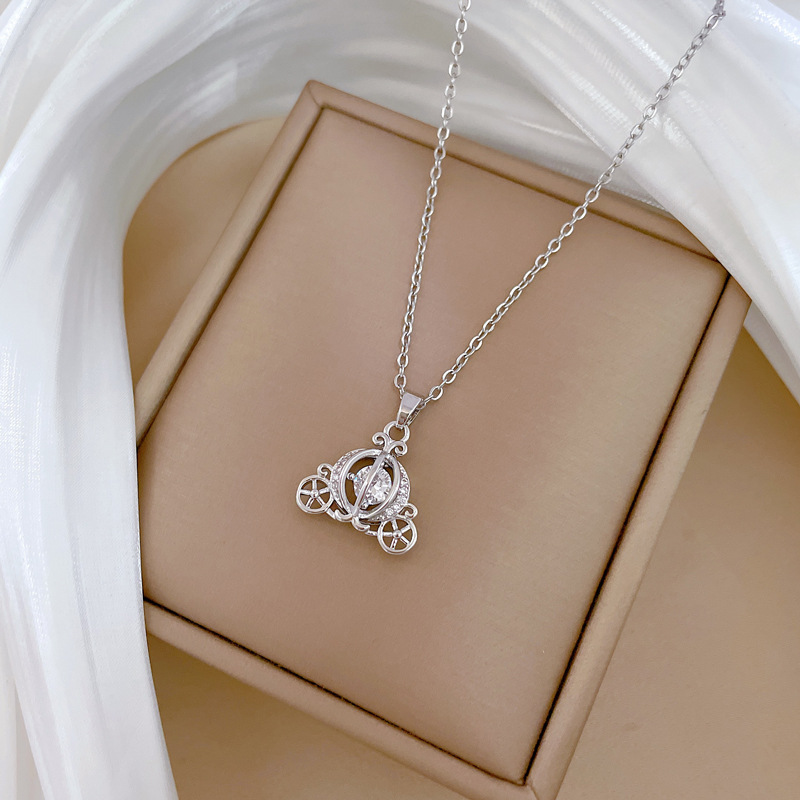 Collier De Luxe Scintillant Strass Pour Femme Chaîne En Acier_voghion.com