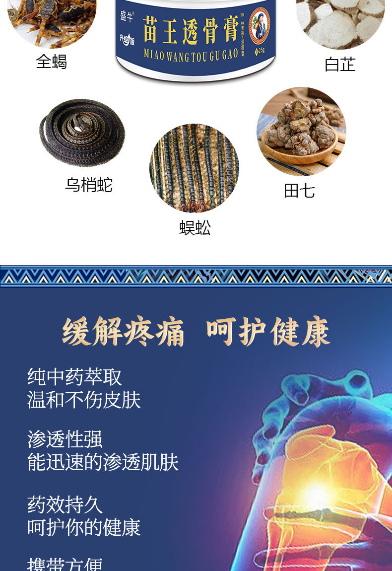 Miao Wang Tou Gu Pain Relief Cream Herbal Massage Ointment for Neck Shoulder and Joint Care 25ml in use