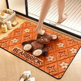 卡通可爱熊硅藻泥地垫浴室防滑垫卫生间吸水垫家用耐脏易清洗脚垫
