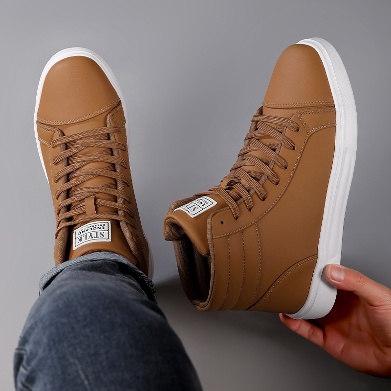 Cross-Border Welfare Men's Shoes New Couple Sneakers Men's Large Size Casual Flat Shoes Men's Daily Outdoor High-Top Shoes