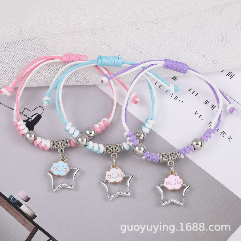 Wholesale girlfriends three-person bracelet Korean version of simple retro three-piece bracelet friendship bracelet handmade woven rope