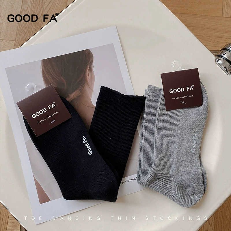 GOODFA 2023 осень-зима футбольные танцевальные икры носки хлопковые базовые тонкие ниточные чулки 23145
