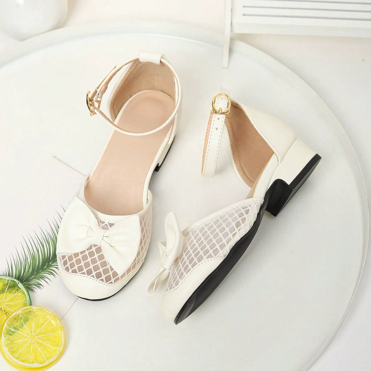 Трансграничная внешняя торговля Xiao Xiangfeng неглубокий рот толстый каблуковый стиль фея темперамент одиночные туфли нежные банты дикие кожаные туфли