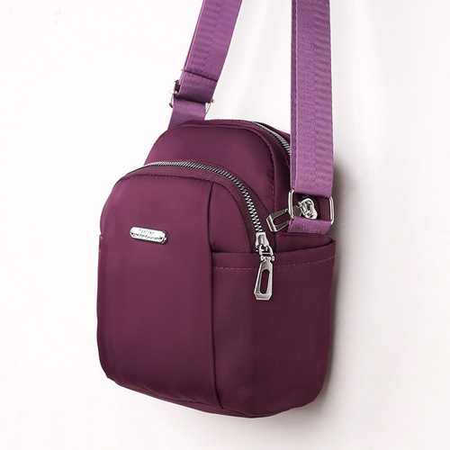 Light cloth bag, pure color, Korean new mini crossbody bag, women's small bag, Oxford cloth mobile phone bag, one-shoulder waterproof bag