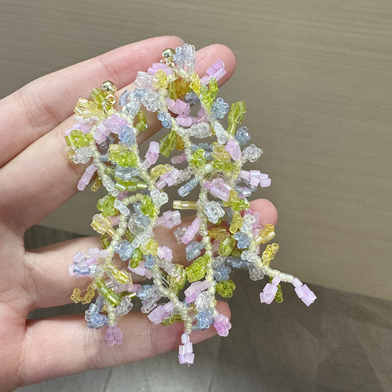 波西米亚风超仙气质海边度假百搭耳饰夏日甜美多巴胺花朵灵动耳坠|undefined