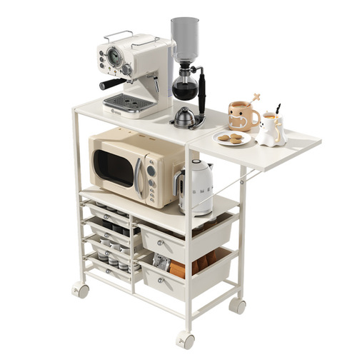 White kitchen storage rack microwave oven rack oven pot storage rack multi-layer shelf household multi-function storage cabinet