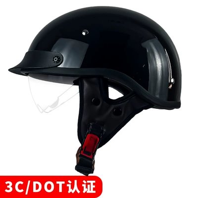 Motosiklet kaskı (dəbilqə) – Helmet for Men and Women - 112-bright-black-with-lens-m