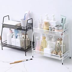 鉄製収納ラックデスクトップ化粧品取り外し可能な収納ラック学生寮鉄二層ネット収納ラック