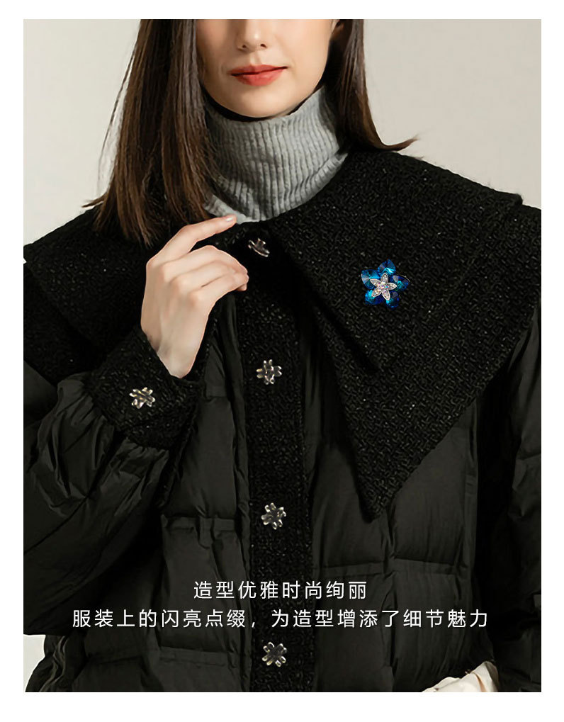 水晶元素桃心莲花胸针时尚高级感花朵brooch韩版