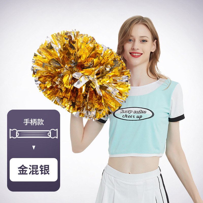 Flor bola de la flor porristas bola de la flor de la mano que sostiene la flor juegos de deportes mano que sostiene apoyos alegría apoyos en stock