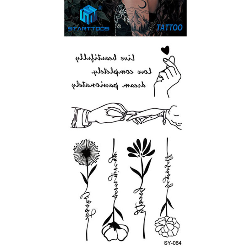 Spot mayorista transfronterizo dulce y simple viento tatuaje de dedo moda cool tatuaje desechable tendencia