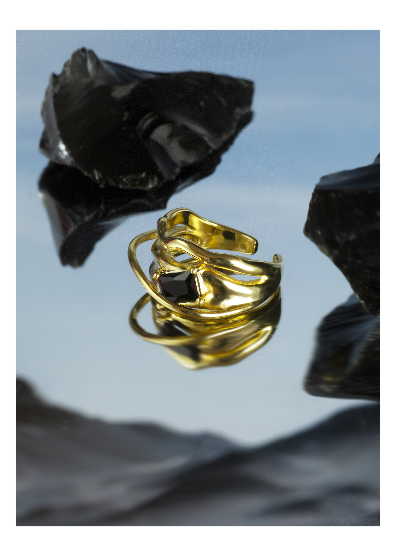 Fashion Waves Copper Plating Zircon Open Ring