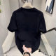 Heavy Cotton Trendy Brand Printed T-shirt American Style Trendy Men's and Women's T-shirt Summer Fashion Slim-fit All-match Round Neck New Style