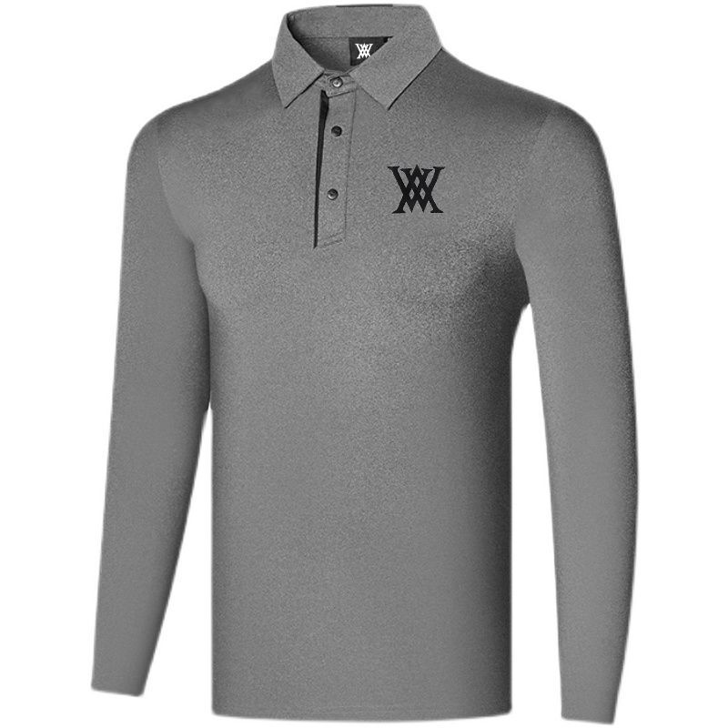 新しいゴルフメンズポロシャツ通気性速乾トップ長袖Tシャツ秋と冬服スポーツジャージスリムフィット|undefined