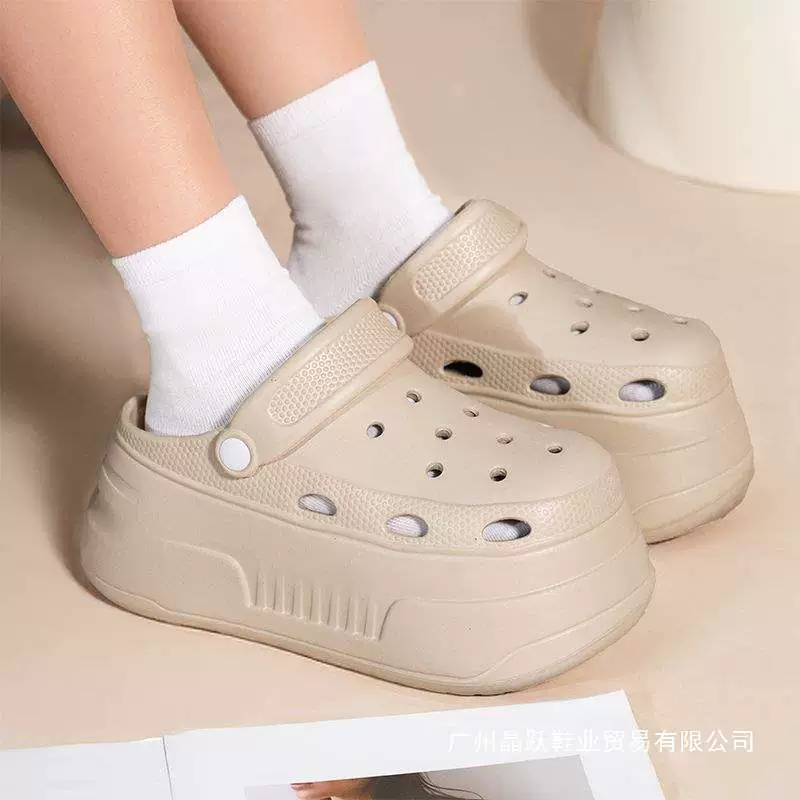 Сабо HONGBAO на толстой подошве 9 см, новые повседневные туфли на высоком каблуке 2025 года, высококачественная внутренняя обувь