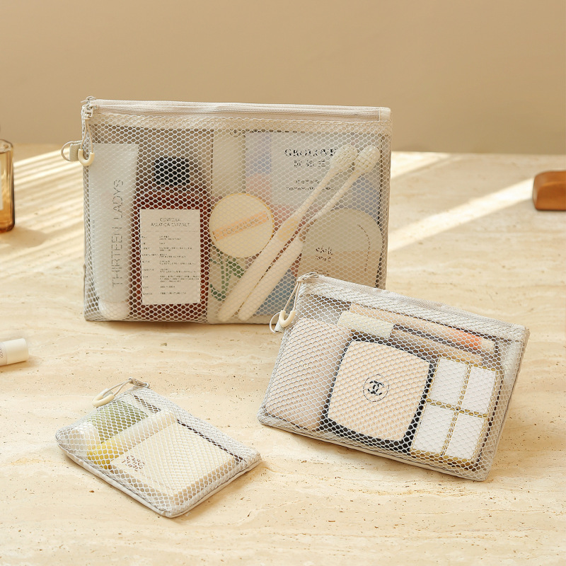 Double-zipper storage bag, cosmetic bag, portable organizer, lightweight mesh bag, travel coin purse, ID card holder, small bag Double-zipper storage bag, cosmetic bag, portable organizer, lightweight mesh bag, travel coin purse, ID card holder, small bag