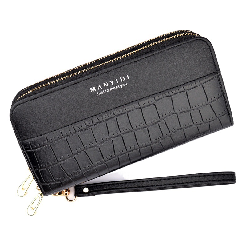 Billetera femenina tipo clutch con doble cierre