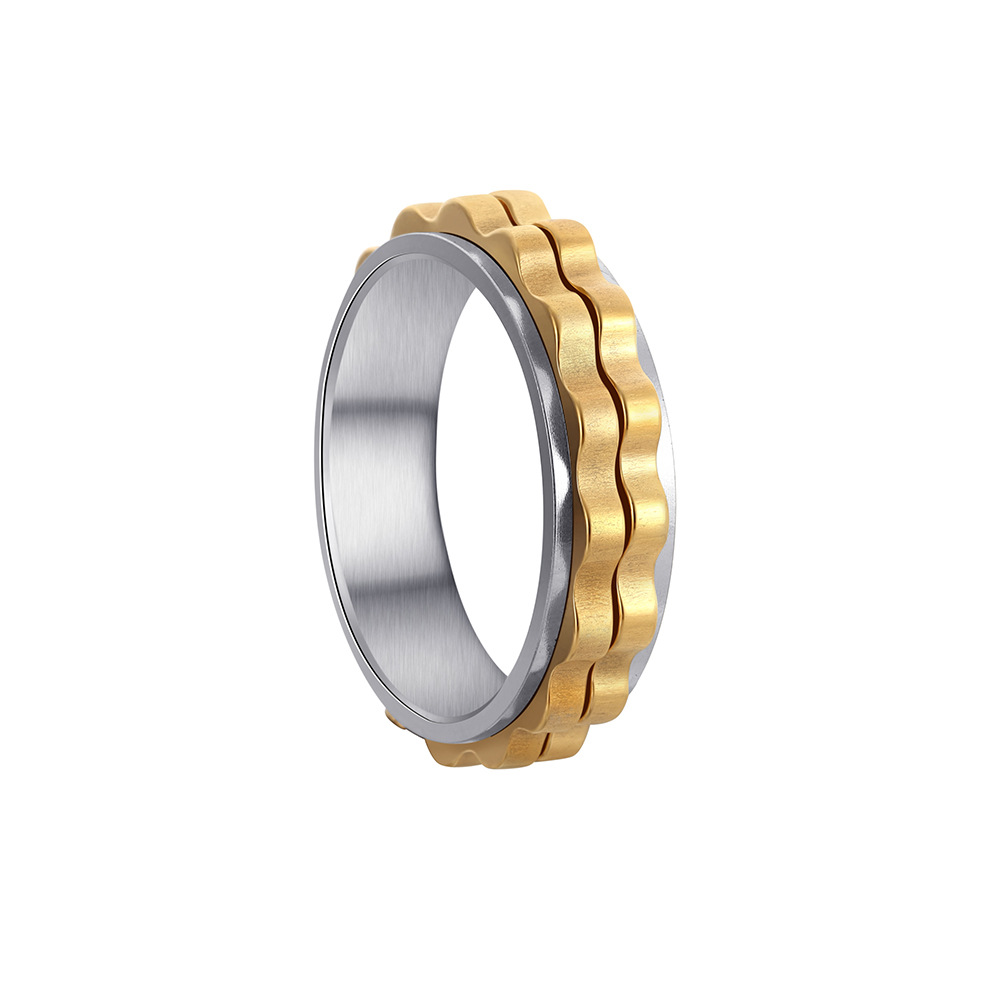 11g Weight Vacuum Plating Gold Plating Process Gold Plated Plating Material Anxiety Ring Classification 7, 8, 9 Ring Size 1 Piece Quantity Daily Occasion 304 Stainless Steel Material Printing Pattern Unisex Gender Plating Design Simple Style Style Wholesale Jewelry Simple Style Printing 304 Stainless Steel Gold Plated Plating Rings 12