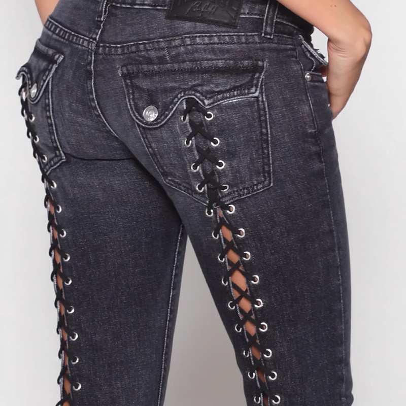 In-Stock Revice Cross-Border European and American Style Spicy Girl Y2K Lace-Up Hollow-Out Jeans Low-Waist Flared Jeans for Women Wholesale In-Stock Revice Cross-Border European and American Style Spicy Girl Y2K Lace-Up Hollow-Out Jeans Low-Waist Flared Jeans for Women Wholesale